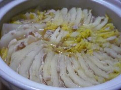 めんつゆで☆豚バラと白菜のミルフィーユ鍋